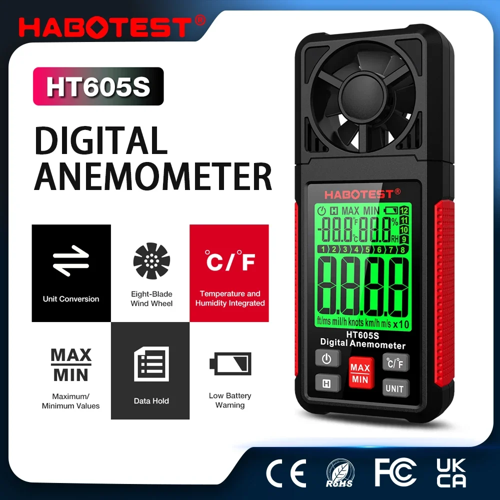 HABOTEST Digital Anemometer Po - đánh giá và giá Anemometer Wind Speed