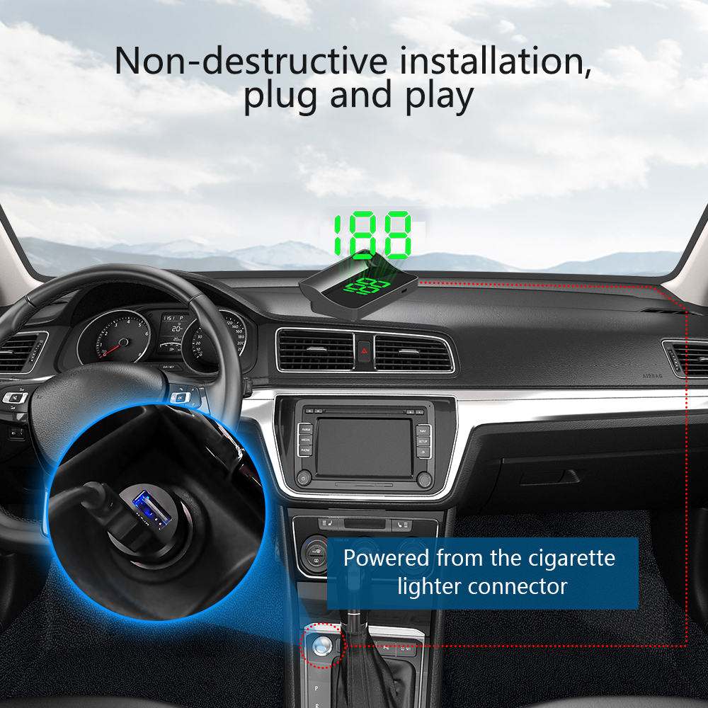 W1 Car HUD Head Up Display Win - đánh giá và giá Anemometer Wind Speed